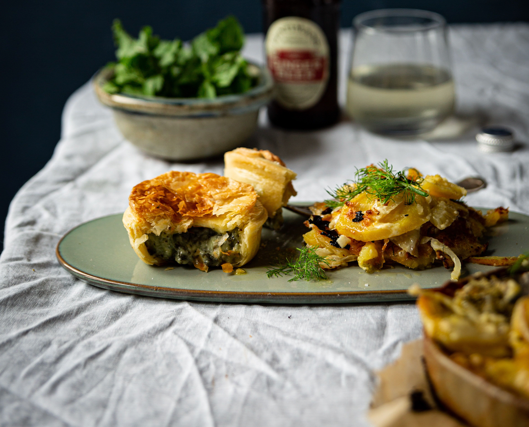 Paua Pies with Fennel, Tarragon & Pecorino Gratin Chatham Island Food Company